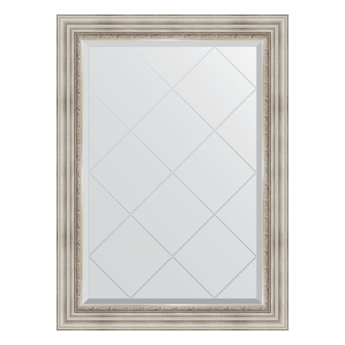 Зеркало настенное с гравировкой EVOFORM в багетной раме римское серебро, 76х104 см, BY 4190