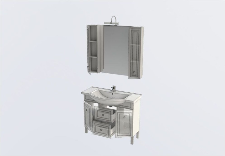 Мебель для ванной Aquanet Стайл 105 белый (2 дверцы 2 ящика)