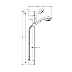Душевой набор Hansgrohe Crometta 85 1jet/Unica'Crometta 0,65 м, ½’ (27728000)