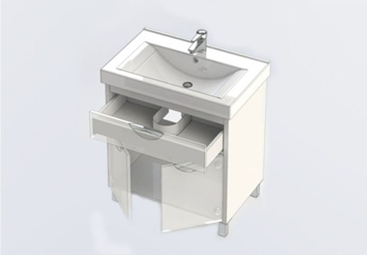 Тумба с раковиной Aquanet Гретта 75 белый