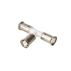 Тройник равнопроходной, ПВДФ пресс (белый), 32x32x32, HENCO