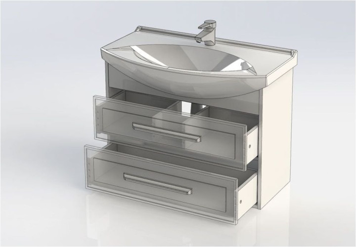 Тумба с раковиной Aquanet Остин 85 белый