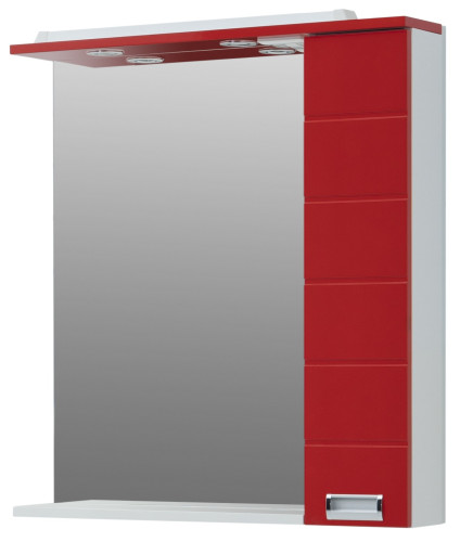 Зеркало-шкаф Aquanet Сити 85 белый, красный