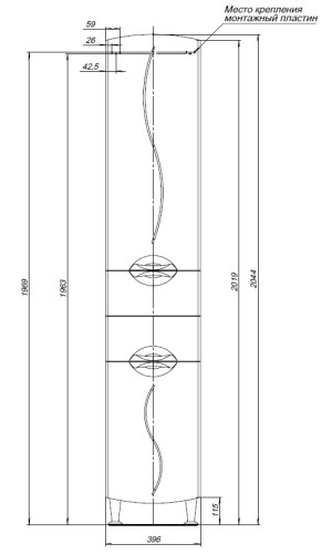 Шкаф-пенал Aquanet Глория 40 правый