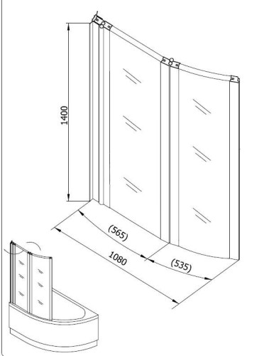 Шторка на ванну Kolpa San Quat TP 108