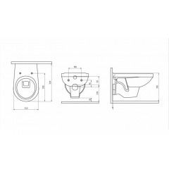 Унитаз BERGES подвесной GAMMA 52 см, сиденье дюропласт Gamma SO микролифт, быстросъем