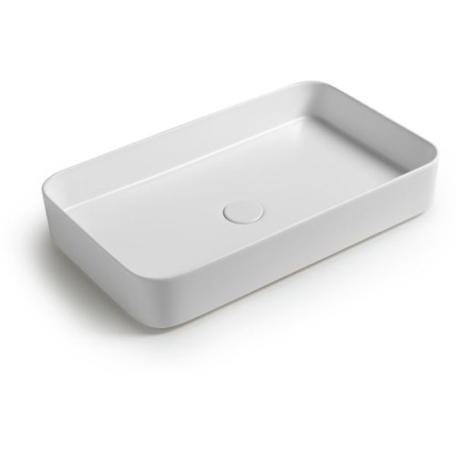 White Ceramic Blade, накладная прямоугольная раковина 65x40x11,5h см, цвет сливовый матовый