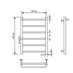 Полотенцесушитель водяной Comfysan Capri W-6 60/40 с полкой, черный