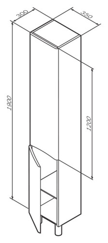 Шкаф пенал AM PM Like 35 R