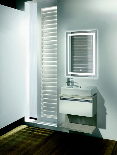 Зеркало AZARIO РИГА-3 600х800 c подсветкой и диммером, сенсорный выключатель + подогрев + часы (ФР-00001491)