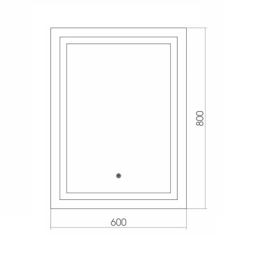 Зеркало AZARIO РИГА-3 600х800 c подсветкой и диммером, сенсорный выключатель + подогрев + часы (ФР-00001491)