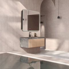 Зеркало - шкаф AZARIO Alliance - Black 805х198х800 сенсорный выключатель с функцией диммера (LED-00002611)