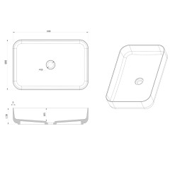 Раковина AZARIO 600x400x130 накладная из искусственного камня, белая матовая (AZ-1358S)