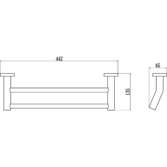 Держатель для полотенец прямой (2-ой) 40 см Savol S-408748 хром