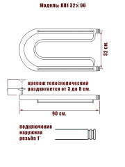 Полотенцесушитель Ника ECON ПЛ 32/90 с полкой