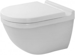 Подвесной унитаз Rimless Duravit Starck-3 безободковый с крышкой-сиденьем soft close (45270900A1)