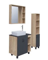 Тумба напольная Grossman ФЛАЙ-80 см дуб сонома/серая (ум.Фостер 80-Пр)