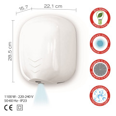 Gedy Bora, электрическая сушилка для рук с фотоэлементом, цвет белый