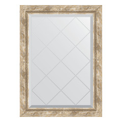 Зеркало настенное с гравировкой EVOFORM в багетной раме прованс с плетением, 63х86 см, BY 4091