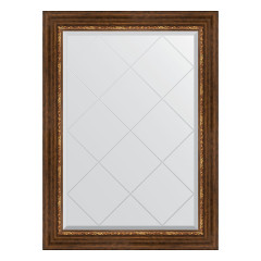 Зеркало настенное с гравировкой EVOFORM в багетной раме римская бронза, 76х104 см, BY 4191