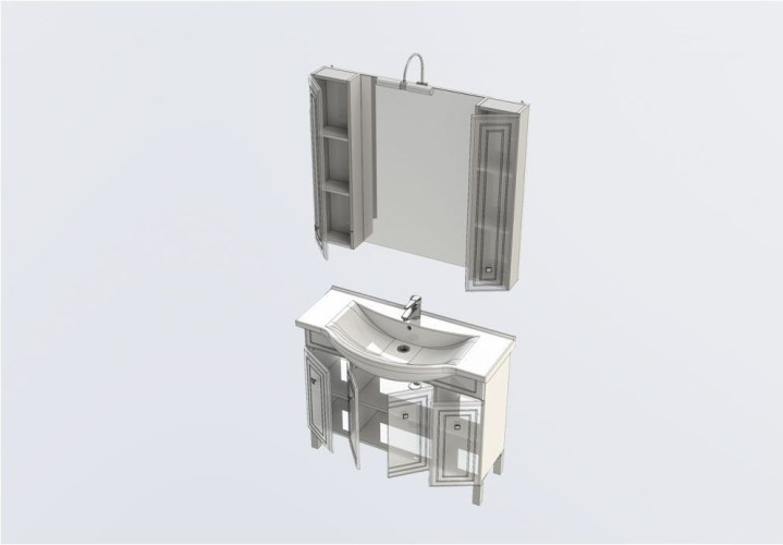Мебель для ванной Aquanet Стайл 105 белый (4 дверцы)