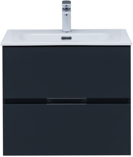 Тумба с раковиной Aquanet Алвита New 60 2 ящика, антрацит