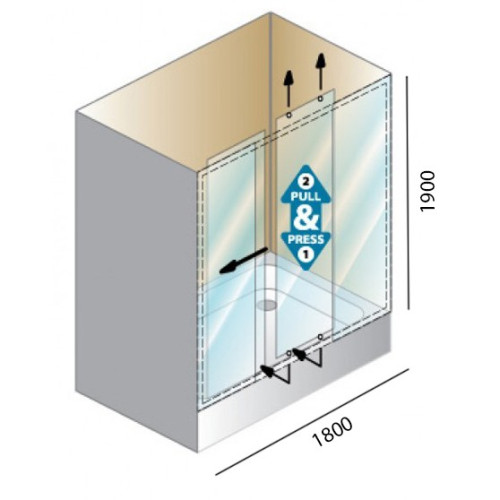 Душевая дверь в нишу Kolpa San Q line TV/4D 180