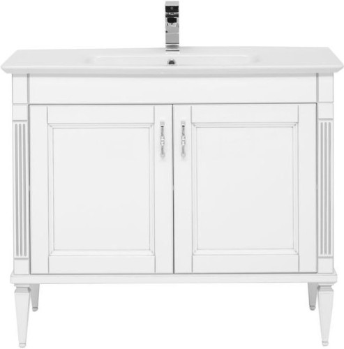 Тумба под раковину Aquanet Селена 105 белый/серебро (2 дверцы)