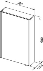Зеркало-шкаф Aquanet Августа 58 дуб сонома
