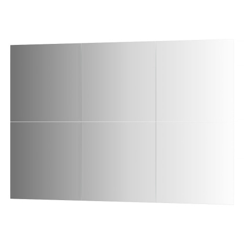 Зеркальная плитка с фацетом 15 мм - комплект 6 шт квадрат 40х40 см; серебро Refractive EVOFORM BY 1533