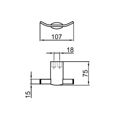 Двойной крючок для ванной Webert Aria AI500401015, хром