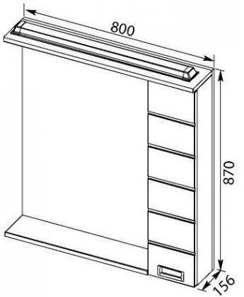 Зеркало-шкаф Aquanet Сити 85 белый, черный