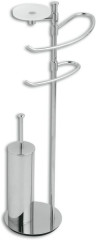 Stil Haus Liz, стойка: мыльница + полотенцедержатель + бумагодержатель + ёрш металличес., цвет хром