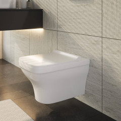 Унитаз BERGES подвесной STRATI 53,5 см , сиденье дюропласт Strati SO, микролифт, быстросъем