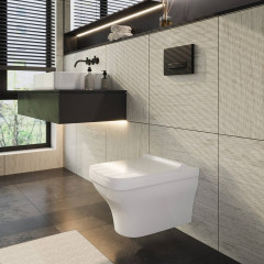 Унитаз BERGES подвесной STRATI 53,5 см , сиденье дюропласт Strati SO, микролифт, быстросъем