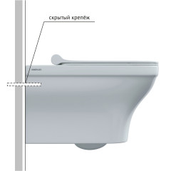 Унитаз BERGES подвесной STRATI 53,5 см , сиденье дюропласт Strati SO, микролифт, быстросъем