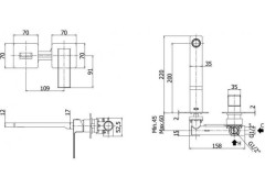 Смеситель для раковины Paffoni ELLE скрытый монтаж, черный матовый (EL105NO70)