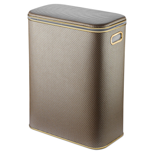 Корзина для белья  KDG-B-9  Ромб темная, кант золото, большая