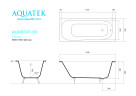Ванна чугунная эмалированная AQUATEK AQ8850F-00 СИГМА 1500x700 мм в комплекте с 4-мя ножками
