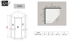 Душевое ограждение  Black&amp;White S305 90х90