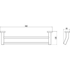 Держатель для полотенец прямой (2-ой) 50 см Savol S-508748 хром