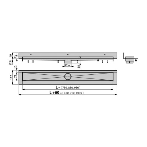 Водоотводящий желоб Alcadrain Modular Wall