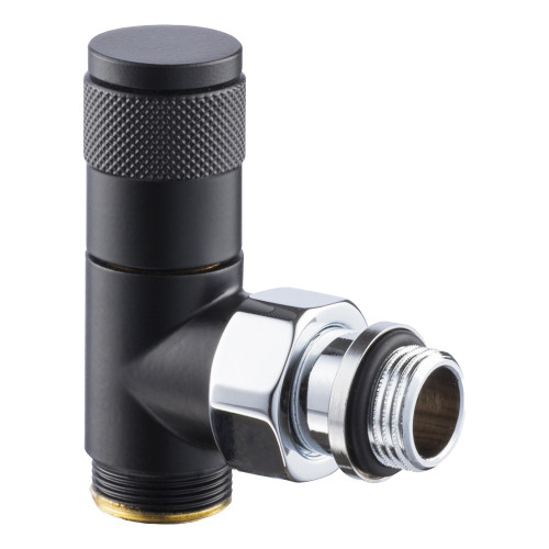 Угловой вентиль SR Rubinetterie Tondera, ручная регулировка 1/2"х3/4" E, цвет черный