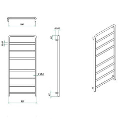 Электрический полотенцесушитель Grota Fiado 527х1800