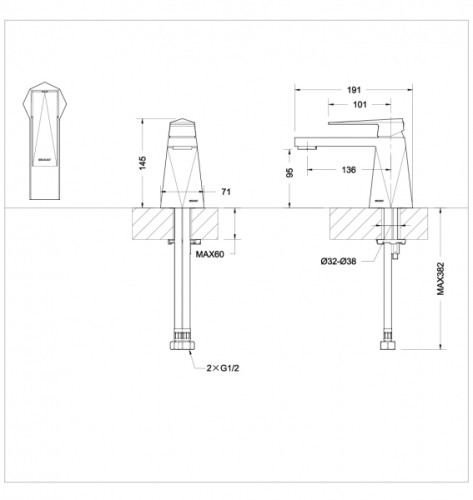 ICEBERG смеситель для раковины