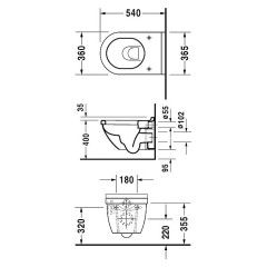 Унитаз Duravit Starck 3 подвесной без крышки-сиденья, белый (2225090000)