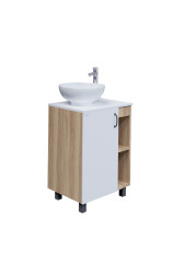 Тумба напольная Grossman ФЛАЙ-60 см дуб сонома/белая (ум.Фостер-60)