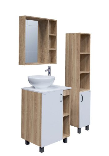 Тумба напольная Grossman ФЛАЙ-60 см дуб сонома/белая (ум.Фостер-60)