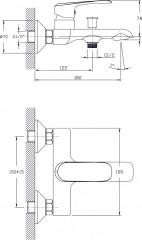 Смеситель для ванны Rush Gozo GZ3735-44