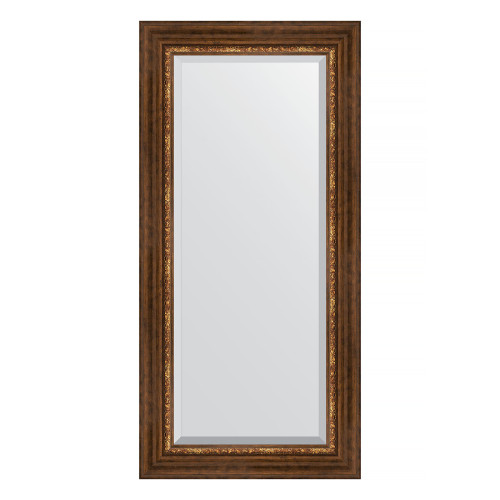 Зеркало настенное с фацетом EVOFORM в багетной раме римская бронза, 56х116 см, BY 3491